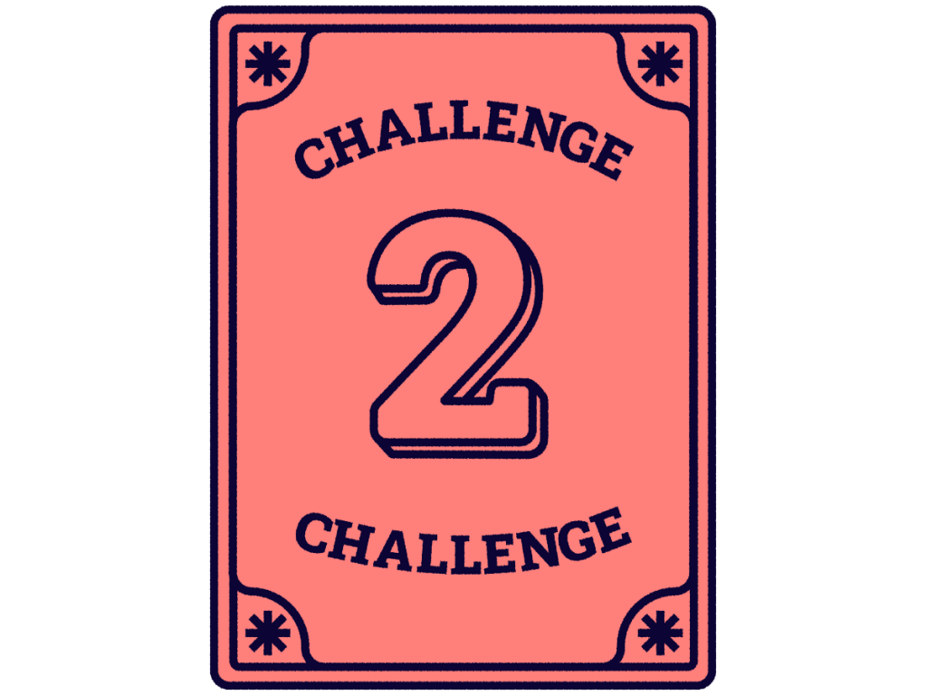 Challenge 2 of the Gaming for Climate Action report. Light red background with number 2.